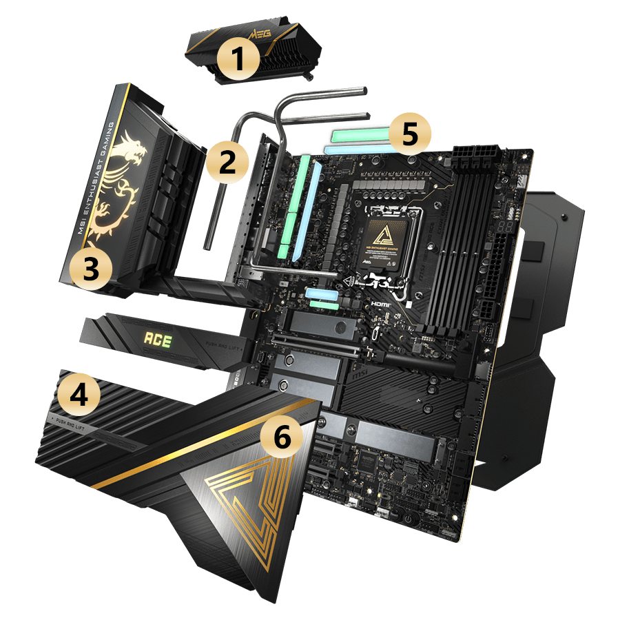 msi MEG Z890 ACE cooling overview mobile