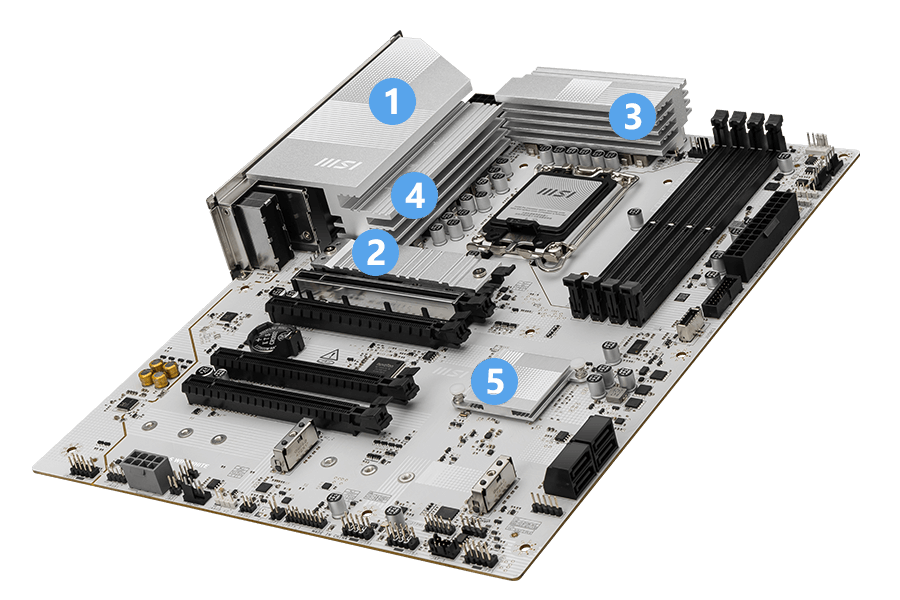 msi PRO Z890-S WIFI WHITE cooling overview
