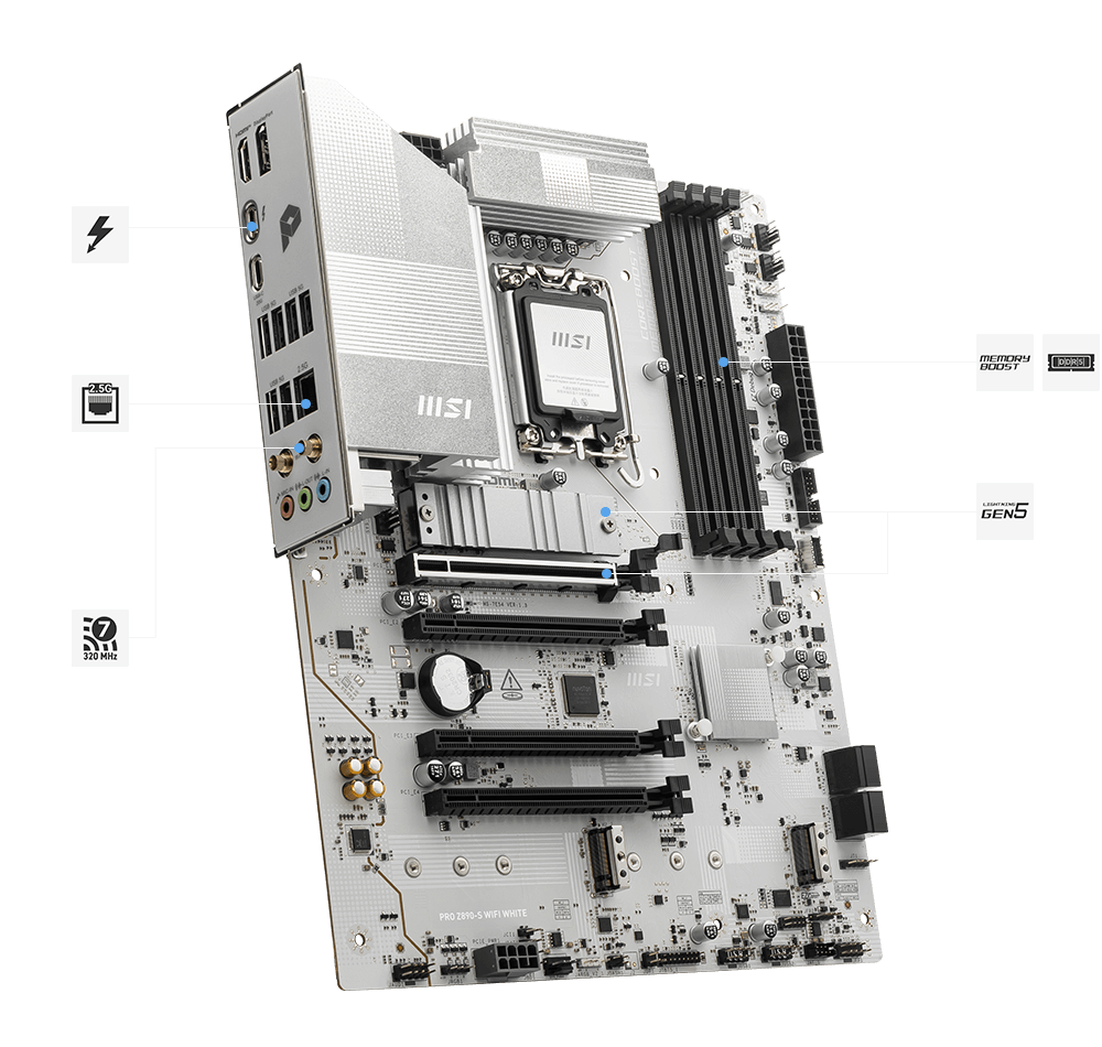 Msi PRO Z890-S WIFI WHITE High speed features