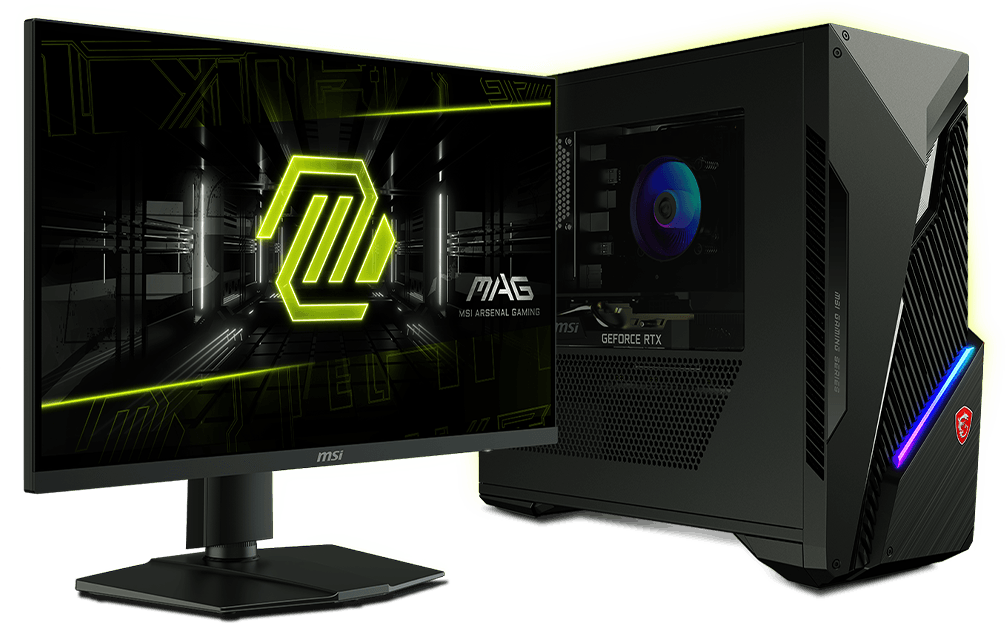 MAG 342CQR E2 Monitor with Msi Desktop