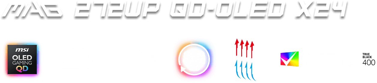 MAG 272UP QD-OLED X24 Title and feature icons