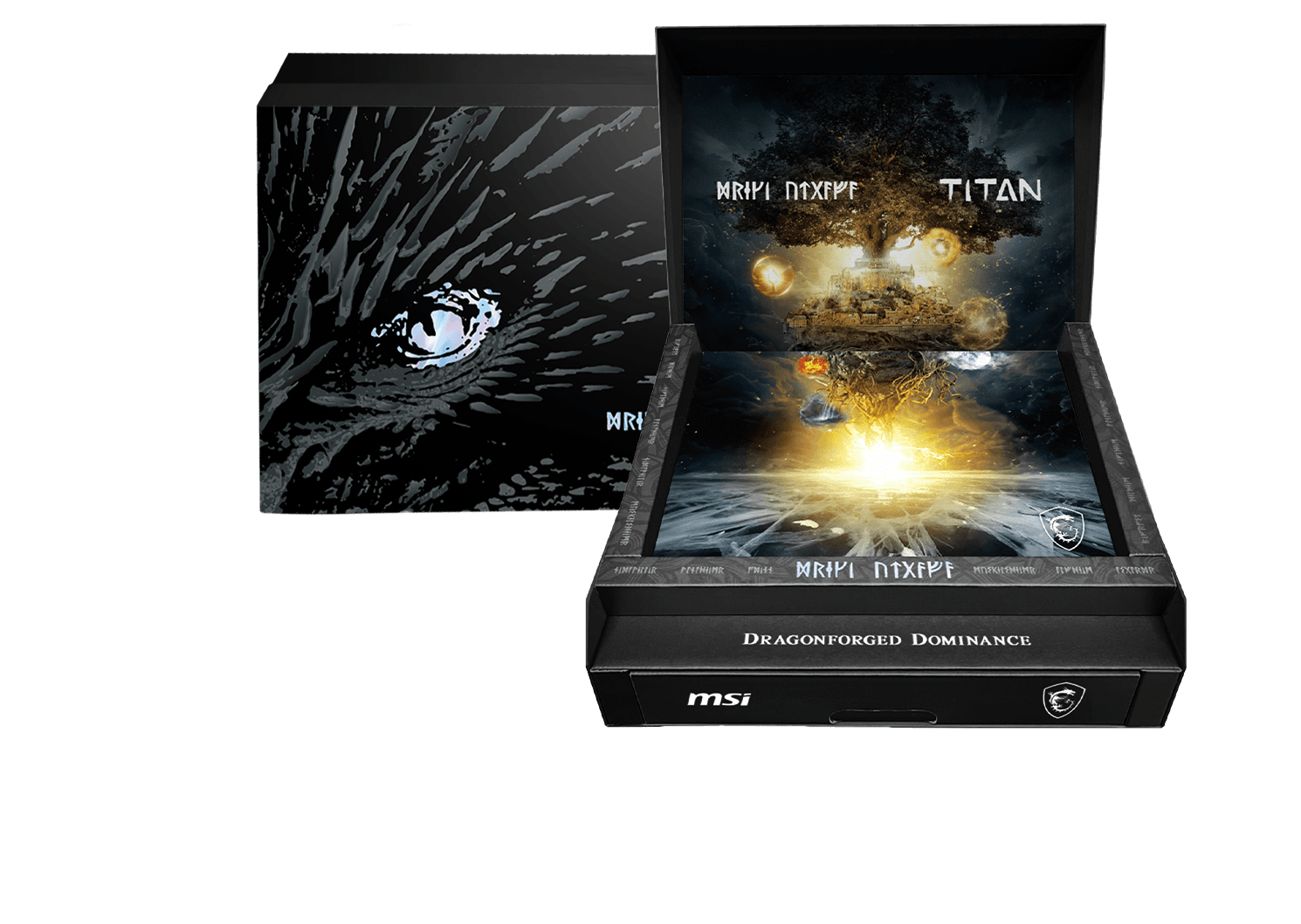 msi Titan 18 HX Dragon Edition Norse Myth color box