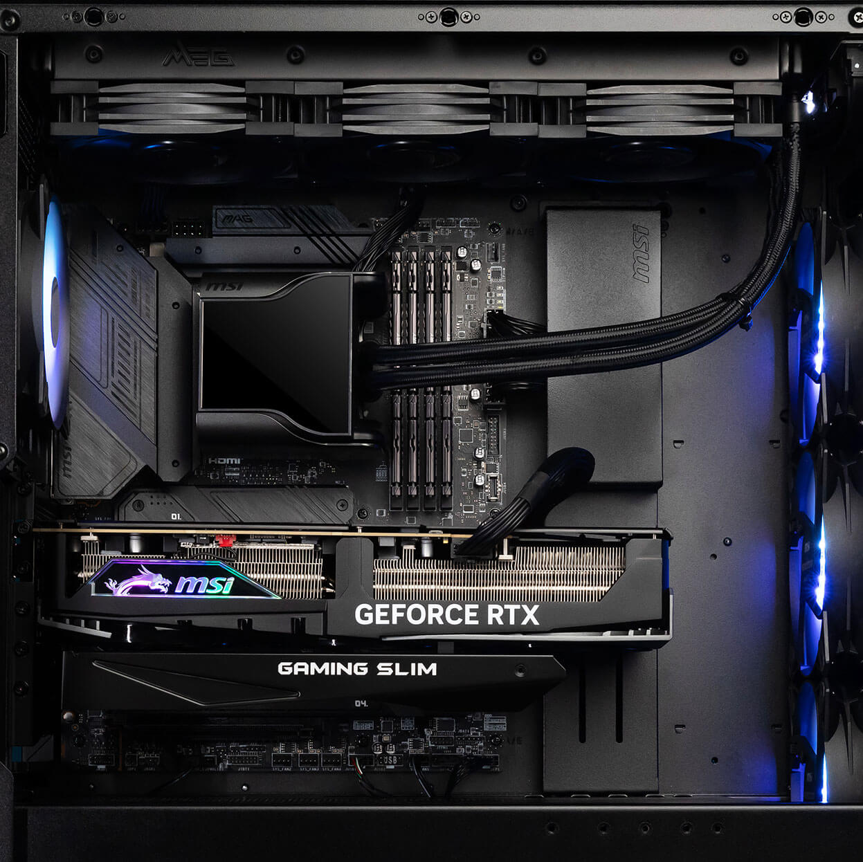 MSI RTX 4070 Ti GAMING X SLIM 12G in MSI pc case
