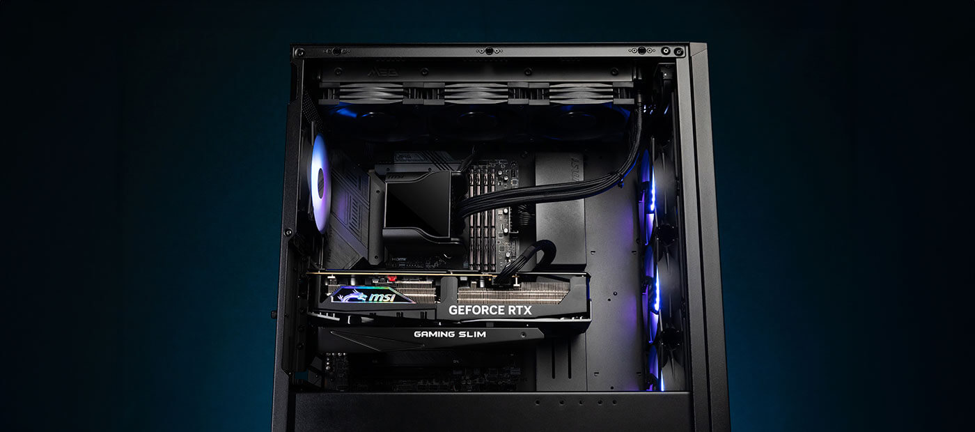 MSI RTX 4070 Ti GAMING X SLIM 12G in MSI pc case