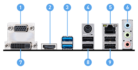 MSI H410M PRO-E back panel ports