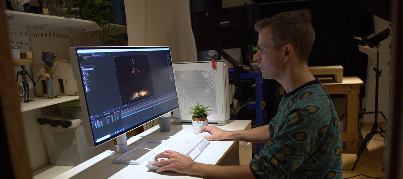 Dale Focusing on Editing a Project