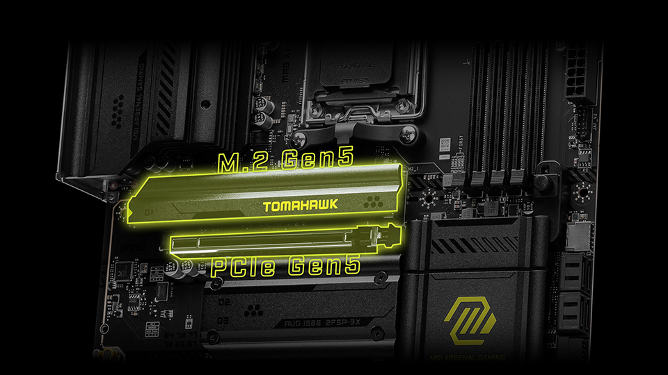 Motherboard with Lightning Gen 5.0 PCIe / M.2 Slot 