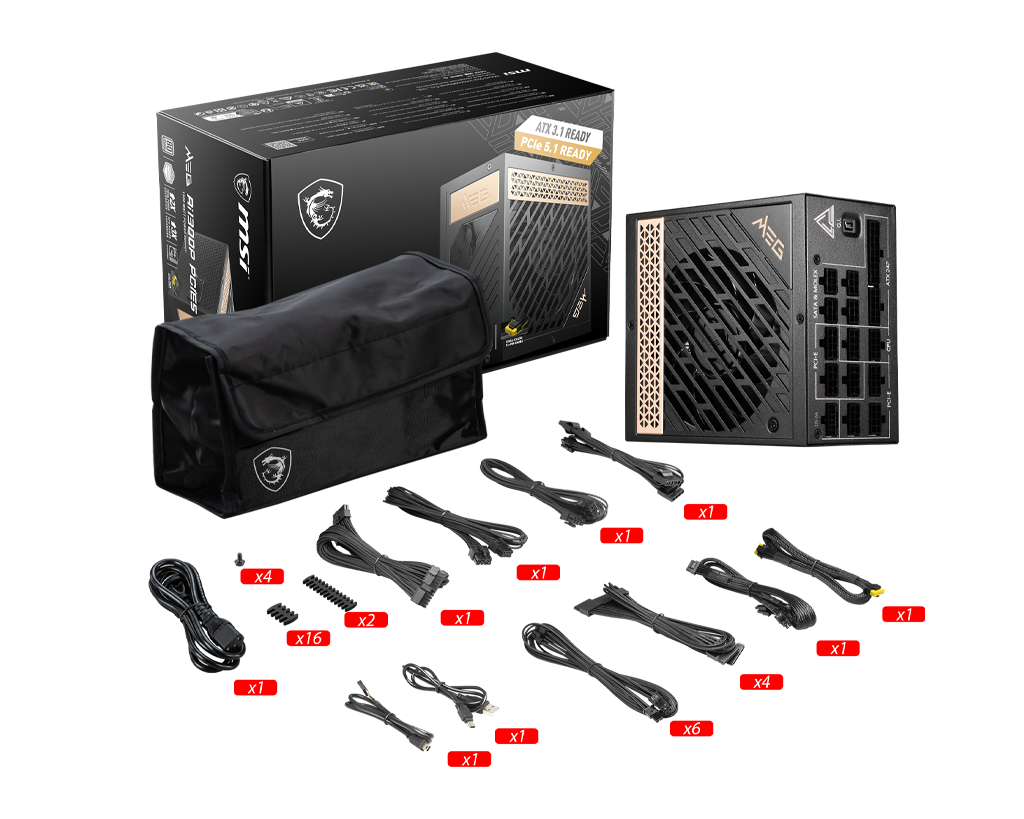 MEG Ai1300P PCIE5 | Power Supply | Overflow With Power