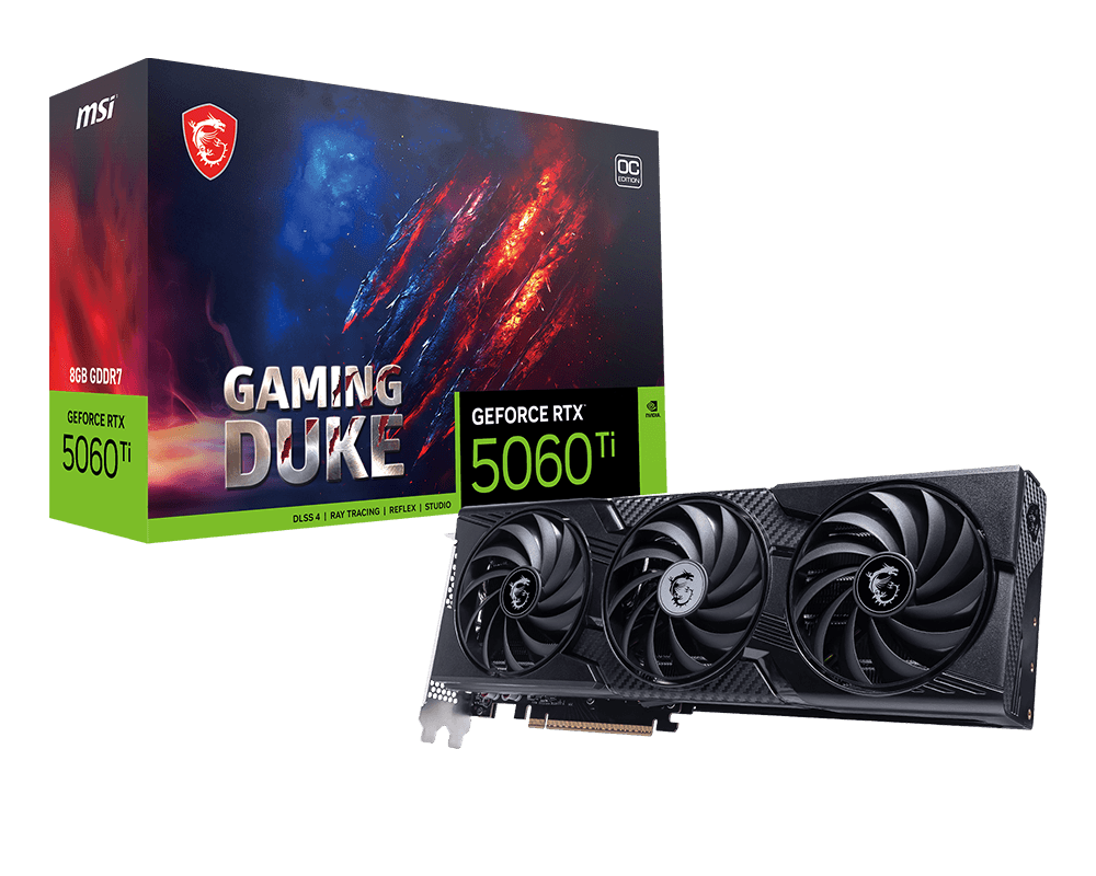 GeForce RTX™ 5060 Ti 8G GAMING DUKE 3X OC PLUS