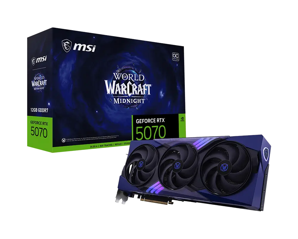 GeForce RTX™ 5070 12G World of Warcraft® MIDNIGHT VOID EDITION OC